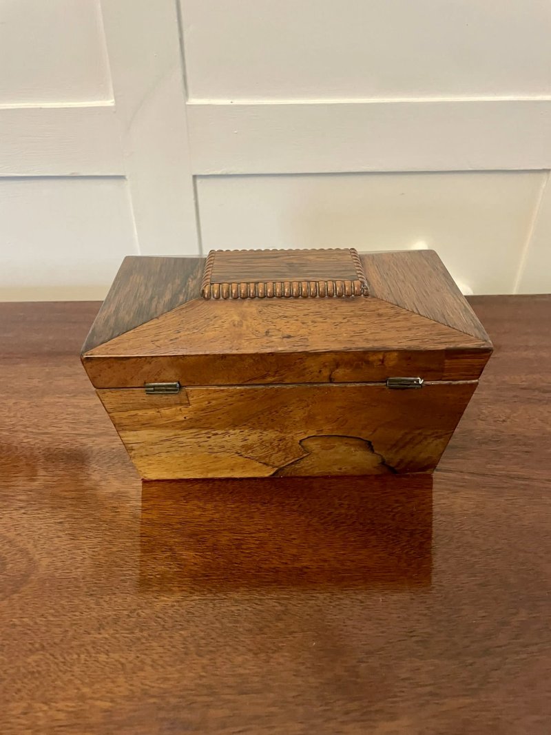 Antique Regency Quality Rosewood Tea Caddy - Image 3